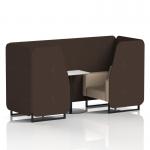 Brixworth 2 Seater Booth With Black Legs And White Table With Black Leg In Synergy Fabric - Wed Panels And Affix Sofa SF000745