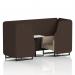 Brixworth 2 Seater Booth With Black Legs And White Table With Black Leg In Synergy Fabric - Wed Panels And Affix Sofa SF000745