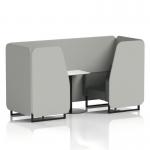 Brixworth 2 Seater Booth With Black Legs And White Table With Black Leg In Sumi Fabric - Tokyo Panels And Kobe Sofa SF000749