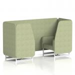 Brixworth 2 Seater Booth With White Legs In Rivet Fabric - Burnish Panels And Sofa SF000752