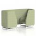 Brixworth 2 Seater Booth With White Legs In Rivet Fabric - Burnish Panels And Sofa SF000752