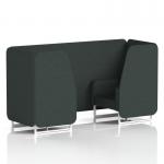 Brixworth 2 Seater Booth With White Legs In Rivet Fabric - Charcoal Panels And Sofa SF000753