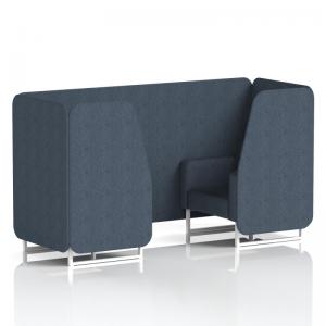 Brixworth 2 Seater Booth With White Legs In Rivet Fabric - Crucible