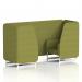 Brixworth 2 Seater Booth With White Legs In Rivet Fabric - Olive Panels And Sofa SF000755