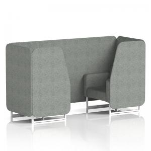 Brixworth 2 Seater Booth With White Legs In Rivet Fabric - Prime