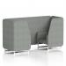 Brixworth 2 Seater Booth With White Legs In Rivet Fabric - Prime Panels And Sofa SF000756