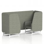 Brixworth 2 Seater Booth With White Legs In Rivet Fabric - Vitreous Panels And Sofa SF000757