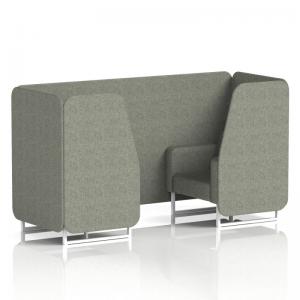 Brixworth 2 Seater Booth With White Legs In Rivet Fabric - Vitreous