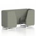 Brixworth 2 Seater Booth With White Legs In Rivet Fabric - Vitreous Panels And Sofa SF000757