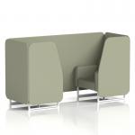 Brixworth 2 Seater Booth With White Legs In Main Line Flax Fabric - Newbury Panels And Sofa SF000766