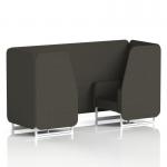 Brixworth 2 Seater Booth With White Legs In Main Line Flax Fabric - Temple Panels And Sofa SF000767