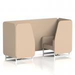 Brixworth 2 Seater Booth With White Legs In Synergy Fabric - Affix Panels And Sofa SF000770