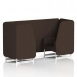 Brixworth 2 Seater Booth With White Legs In Synergy Fabric - Wed Panels And Sofa SF000775