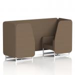 Brixworth 2 Seater Booth With White Legs In Sumi Fabric - Osaka Panels And Sofa SF000778