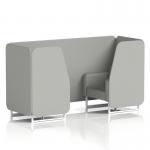 Brixworth 2 Seater Booth With White Legs In Sumi Fabric - Tokyo Panels And Sofa SF000779