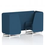 Brixworth 2 Seater Booth With White Legs In Sumi Fabric - Uto Panels And Sofa SF000780