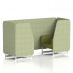 Brixworth 2 Seater Booth With White Legs In Rivet Fabric - Burnish Panels And Olive Sofa SF000782