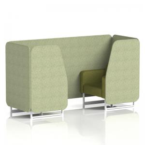 Brixworth 2 Seater Booth With White Legs In Rivet Fabric - Burnish