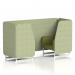 Brixworth 2 Seater Booth With White Legs In Rivet Fabric - Burnish Panels And Olive Sofa SF000782