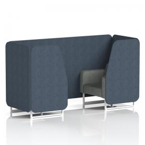 Brixworth 2 Seater Booth With White Legs In Rivet Fabric - Crucible