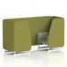 Brixworth 2 Seater Booth With White Legs In Rivet Fabric - Olive Panels And Burnish Sofa SF000785