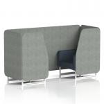 Brixworth 2 Seater Booth With White Legs In Rivet Fabric - Prime Panels And Crucible Sofa SF000786