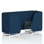 Brixworth 2 Seater Booth With White Legs In X2 Fabric - Calculus Panels And Polygon Sofa SF000789