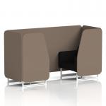 Brixworth 2 Seater Booth With White Legs In X2 Fabric - Theory Panels And Diameter Sofa SF000793