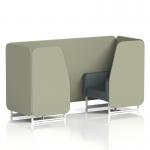 Brixworth 2 Seater Booth With White Legs In Main Line Flax Fabric - Newbury Panels And Westminster Sofa SF000796