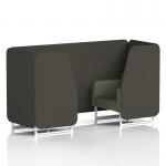 Brixworth 2 Seater Booth With White Legs In Main Line Flax Fabric - Temple Panels And Monument Sofa SF000797