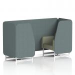 Brixworth 2 Seater Booth With White Legs In Main Line Flax Fabric - Westminster Panels And Newbury Sofa SF000799