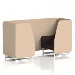 Brixworth 2 Seater Booth With White Legs In Synergy Fabric - Affix Panels And Wed Sofa SF000800