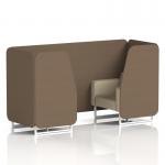 Brixworth 2 Seater Booth With White Legs In Sumi Fabric - Osaka Panels And Zen Sofa SF000808