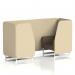 Brixworth 2 Seater Booth With White Legs In Sumi Fabric - Zen Panels And Osaka Sofa SF000811