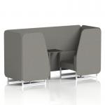 Brixworth 2 Seater Booth With White Legs And Black Table With Silver Leg In X2 Fabric - Number Panels And Sofa SF000821