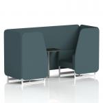 Brixworth 2 Seater Booth With White Legs And Black Table With Silver Leg In X2 Fabric - Polygon Panels And Sofa SF000822