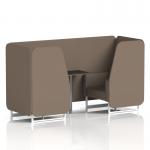 Brixworth 2 Seater Booth With White Legs And Black Table With Silver Leg In X2 Fabric - Theory Panels And Sofa SF000823