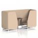 Brixworth 2 Seater Booth With White Legs And Black Table With Silver Leg In Synergy Fabric - Affix Panels And Sofa SF000830