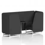 Brixworth 2 Seater Booth With White Legs And Black Table With Silver Leg In Synergy Fabric - Mix Panels And Sofa SF000832