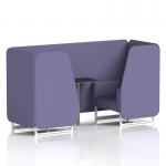 Brixworth 2 Seater Booth With White Legs And Black Table With Silver Leg In Synergy Fabric - Order Panels And Sofa SF000833