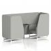 Brixworth 2 Seater Booth With White Legs And Black Table With Silver Leg In Sumi Fabric - Tokyo Panels And Sofa SF000839