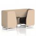 Brixworth 2 Seater Booth With White Legs And Black Table With Silver Leg In Synergy Fabric - Affix Panels And Wed Sofa SF000860