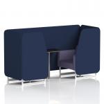 Brixworth 2 Seater Booth With White Legs And Black Table With Silver Leg In Synergy Fabric - Alike Panels And Order Sofa SF000861