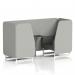 Brixworth 2 Seater Booth With White Legs And Black Table With Silver Leg In Sumi Fabric - Tokyo Panels And Kobe Sofa SF000869