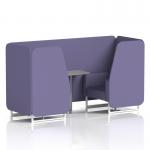 Brixworth 2 Seater Booth With White Legs And Grey Table With Silver Leg In Synergy Fabric - Order Panels And Sofa SF000893