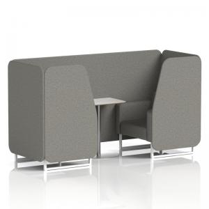Brixworth 2 Seater Booth With White Legs And White Table With Silver