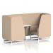 Brixworth 2 Seater Booth With White Legs And White Table With Silver Leg In Synergy Fabric - Affix Panels And Sofa SF000950