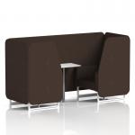 Brixworth 2 Seater Booth With White Legs And White Table With Silver Leg In Synergy Fabric - Wed Panels And Sofa SF000955