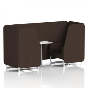 Brixworth 2 Seater Booth With White Legs And White Table With Silver