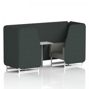 Brixworth 2 Seater Booth With White Legs And White Table With Silver